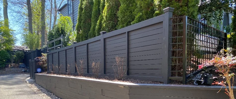 Modern fence with lattice in Chevy Chase, MD.