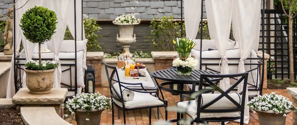 Elegant patio and landscaping in Chevy Chase, MD.