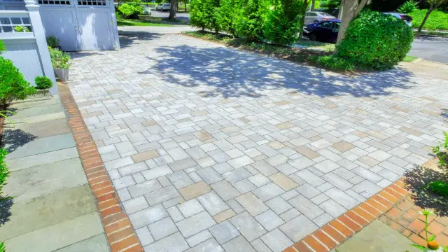 A paver driveway for a house in Chevy Chase, MD.